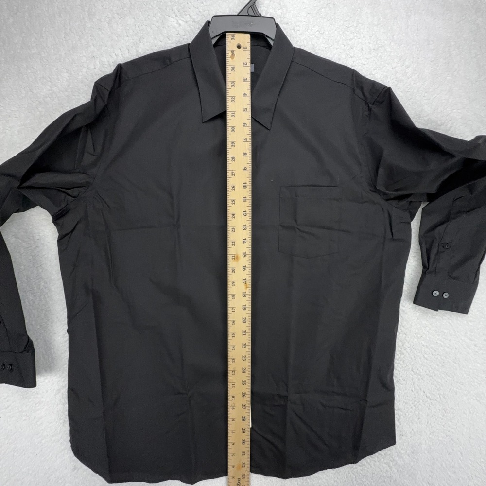 Van Heusen Men 2XL Regular Fit Wrinkle Free Shirt Black 18 34/35‎ Long Sleeve - Picture 3 of 8